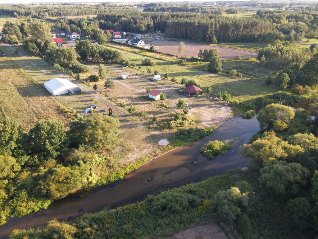 Widok na pole namiotowe Camping Roztocze